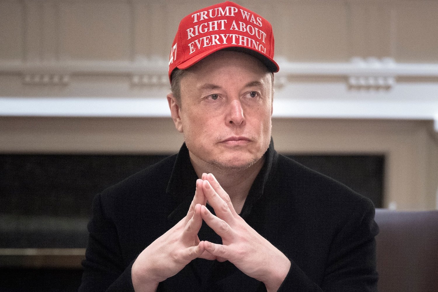 U.S. oligarch Elon Musk during a cabinet meeting at the White House on March 24, 2025 in Washington, DC.