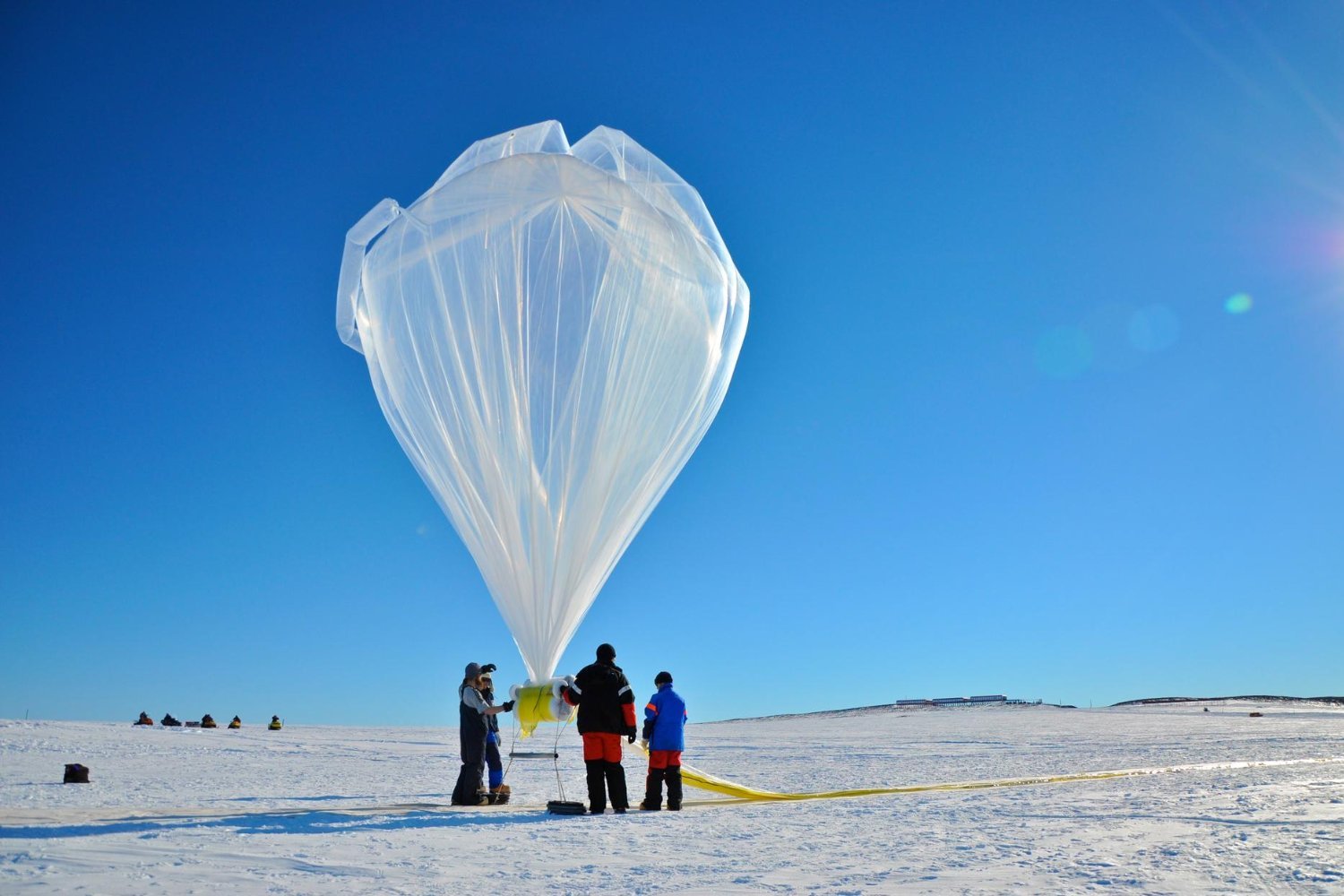 A partially filled BARREL balloon.