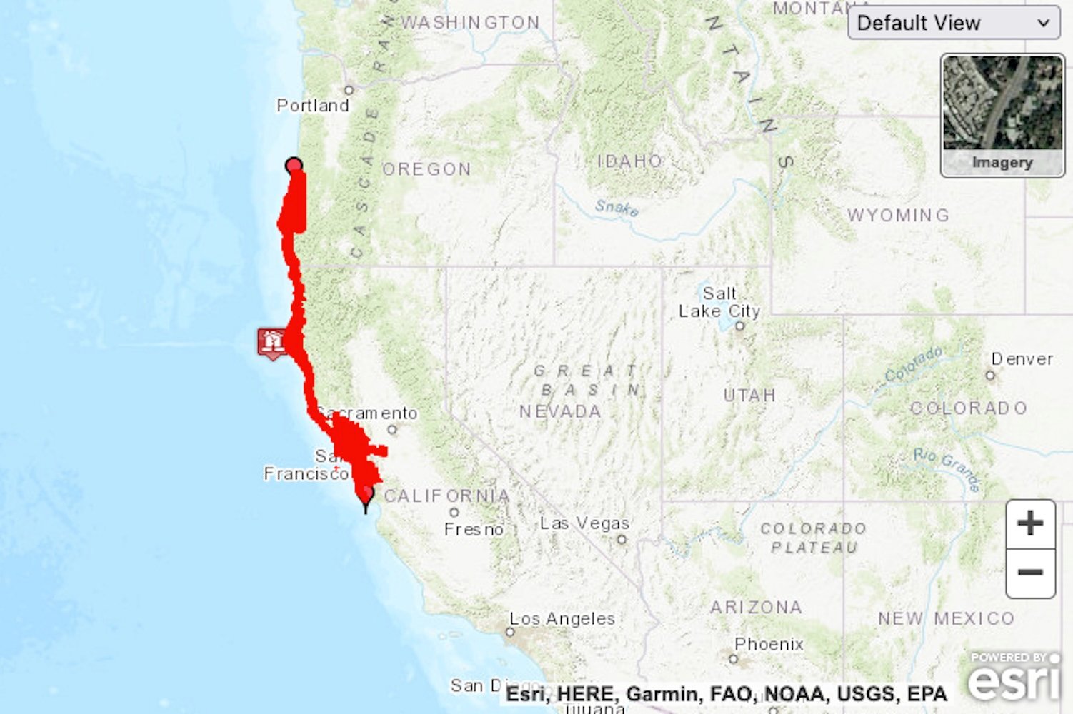 Map showing where the tsunami warning has been issued on Dec. 5, 2024.