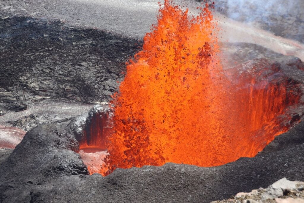 A volcanic eruption.